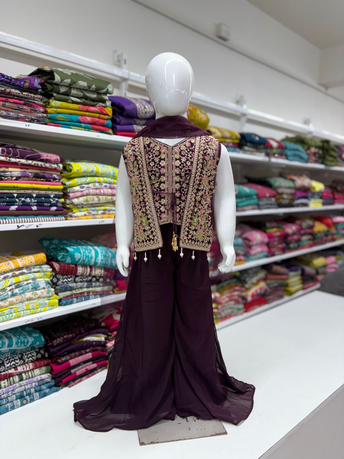 Overcoat designer crop top Palazzo set
