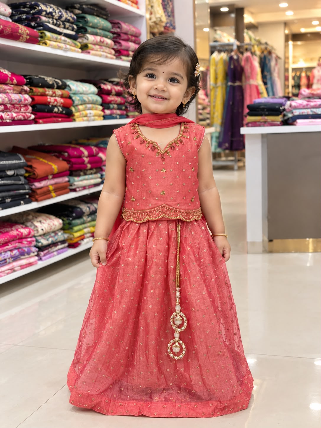 Tissue silk Lehenga